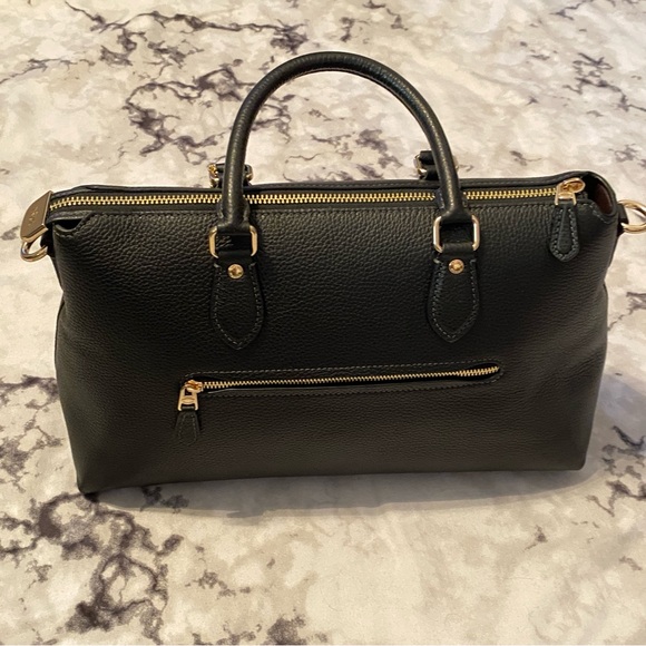 Coach Black Pebbled Leather Georgia Satchel Handbag CR156 - Picture 3 of 10